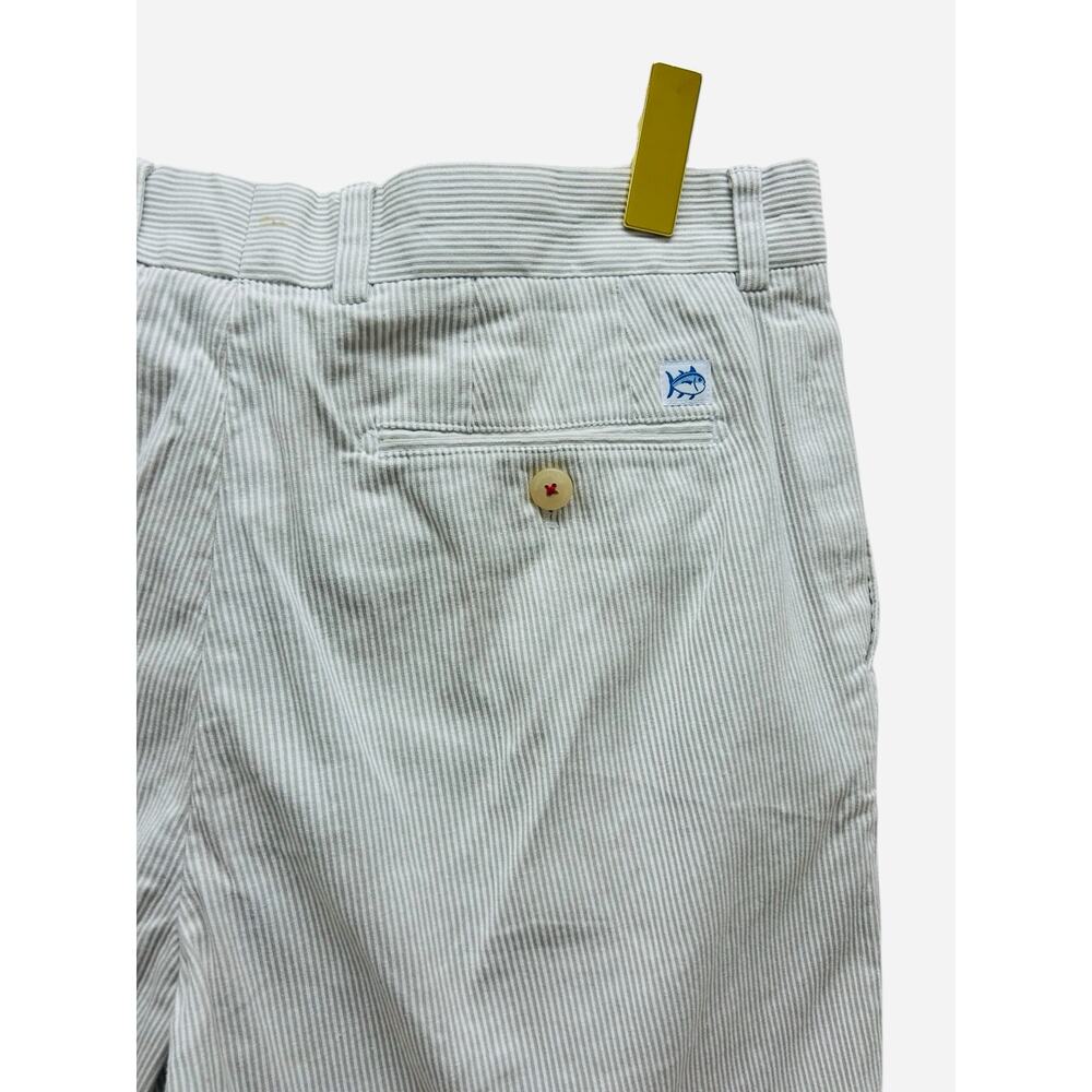 Southern Tide 34 Striped Shorts Mens‎ Shipjack Brown White Classic Fit Cotton - Picture 3 of 10